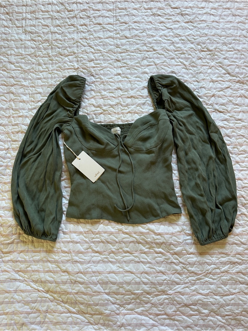 Aritzia Wilfred Novella blouse Small Green